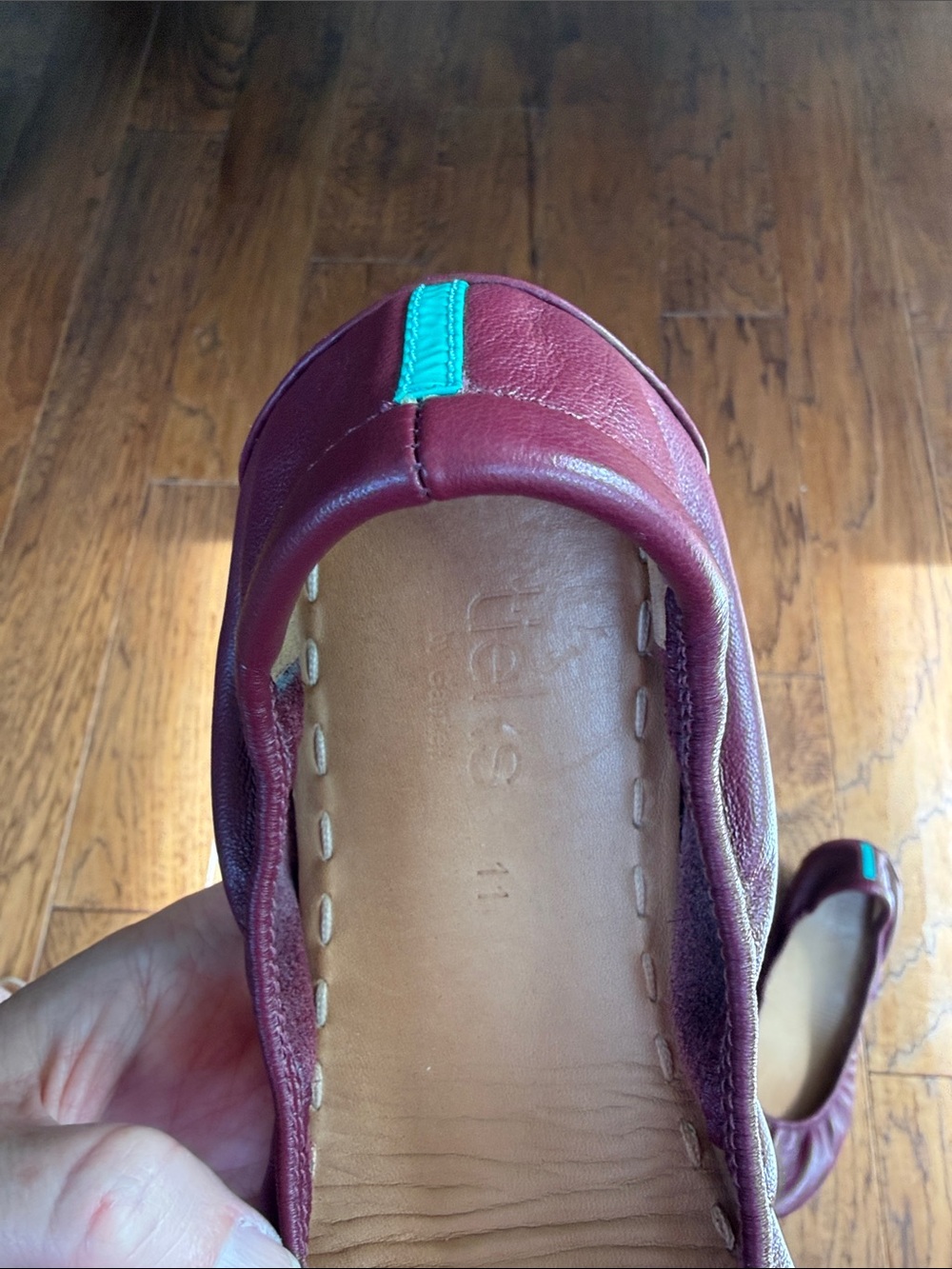 Tieks Burgundy Leather Ballet Flat - Picture 2 of 6